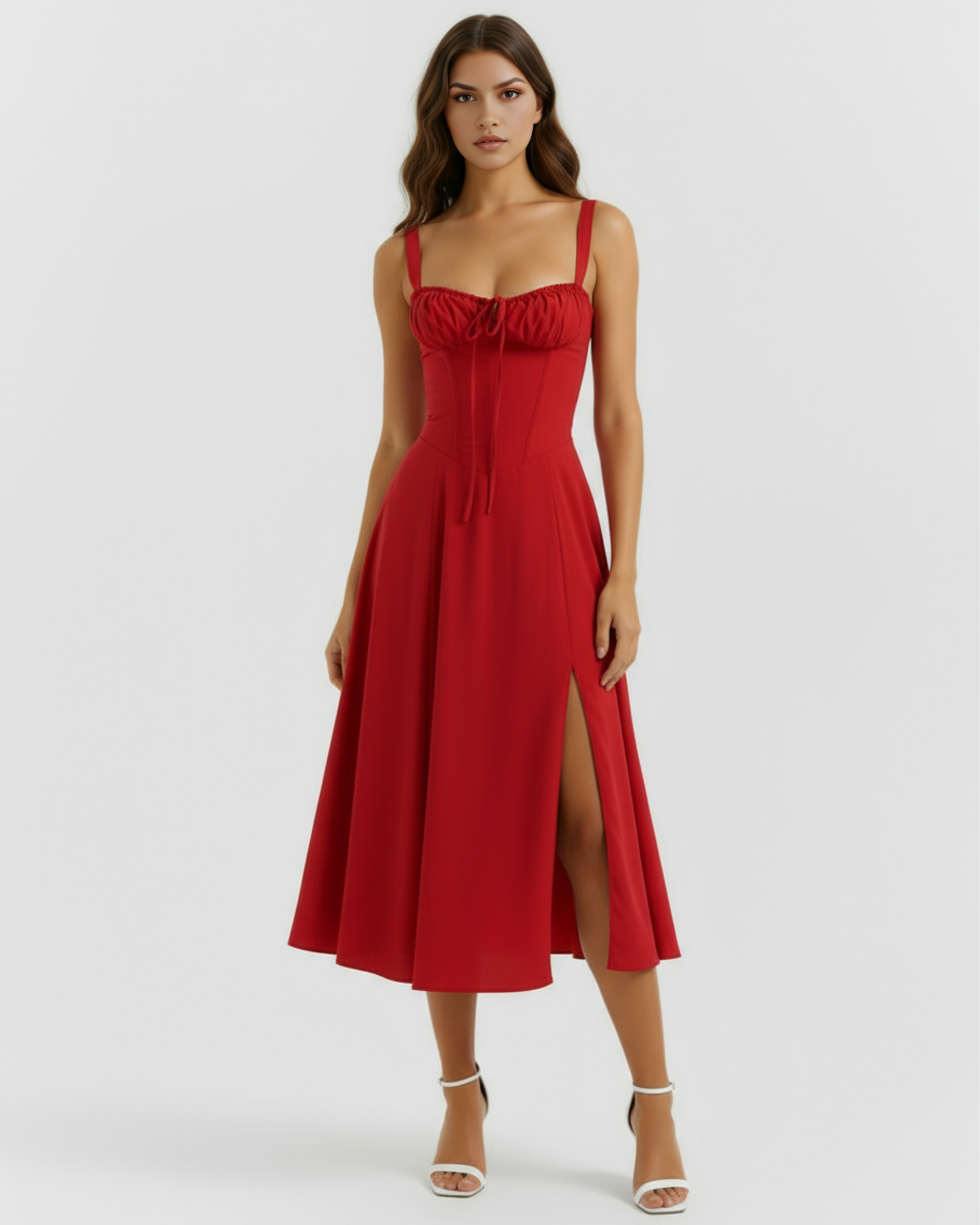Aurora Corseted Fitted Maxi Summer Dress - Buttercup