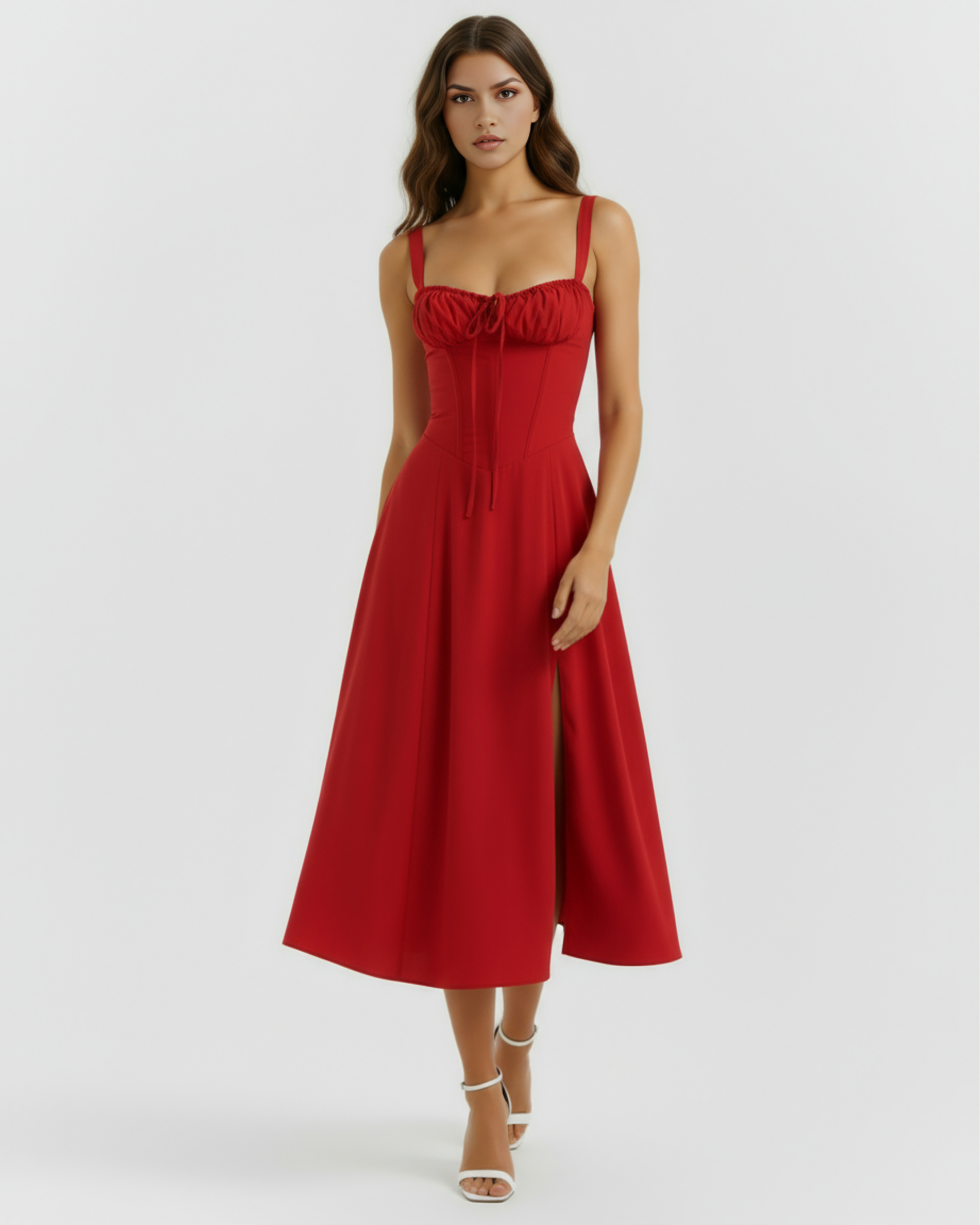 Aurora Corseted Fitted Maxi Summer Dress - Buttercup