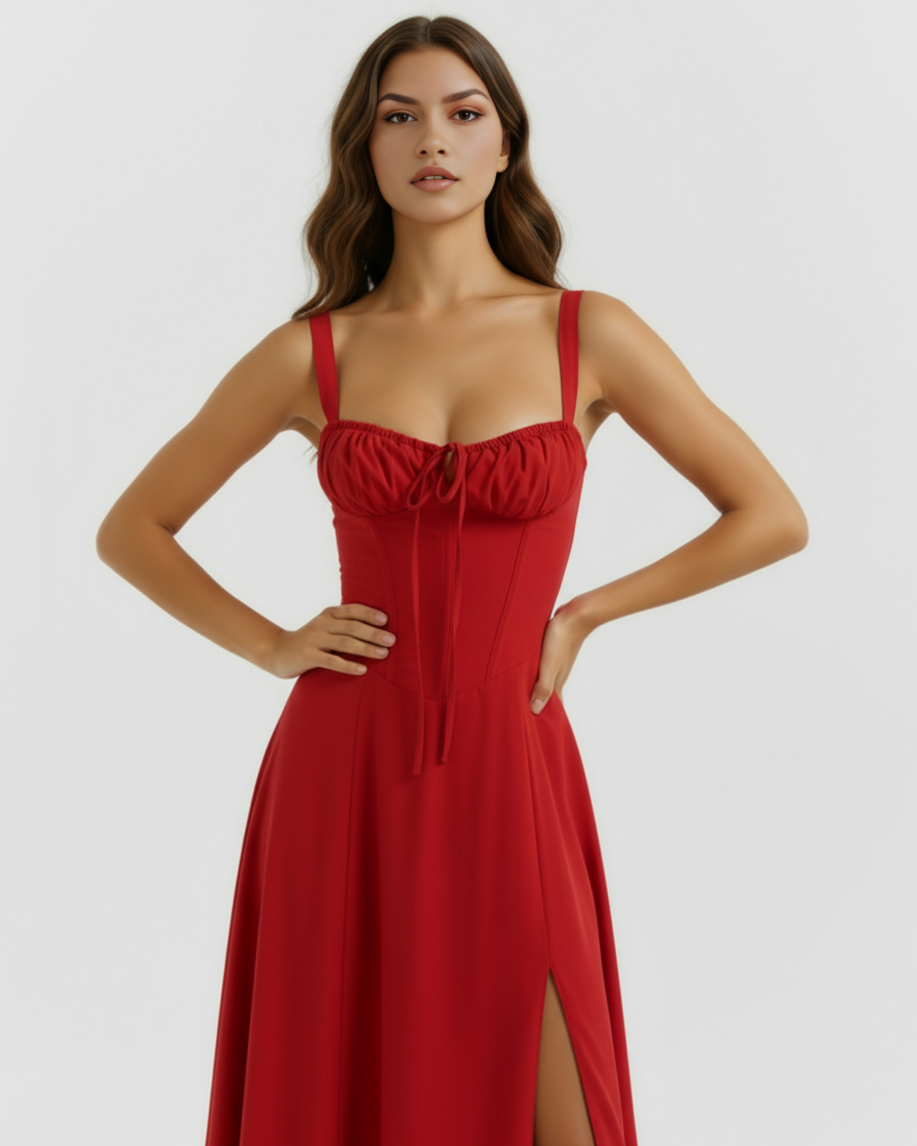 Aurora Corseted Lace Up Maxi Summer Dress - Buttercup