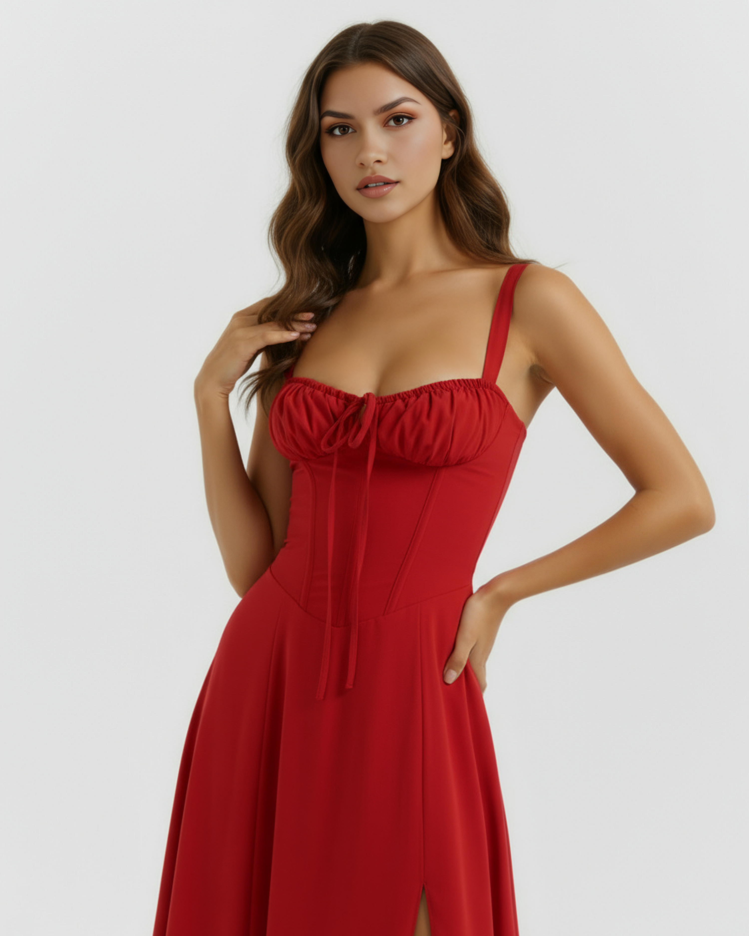 Aurora Corseted Lace Up Maxi Summer Dress - Buttercup