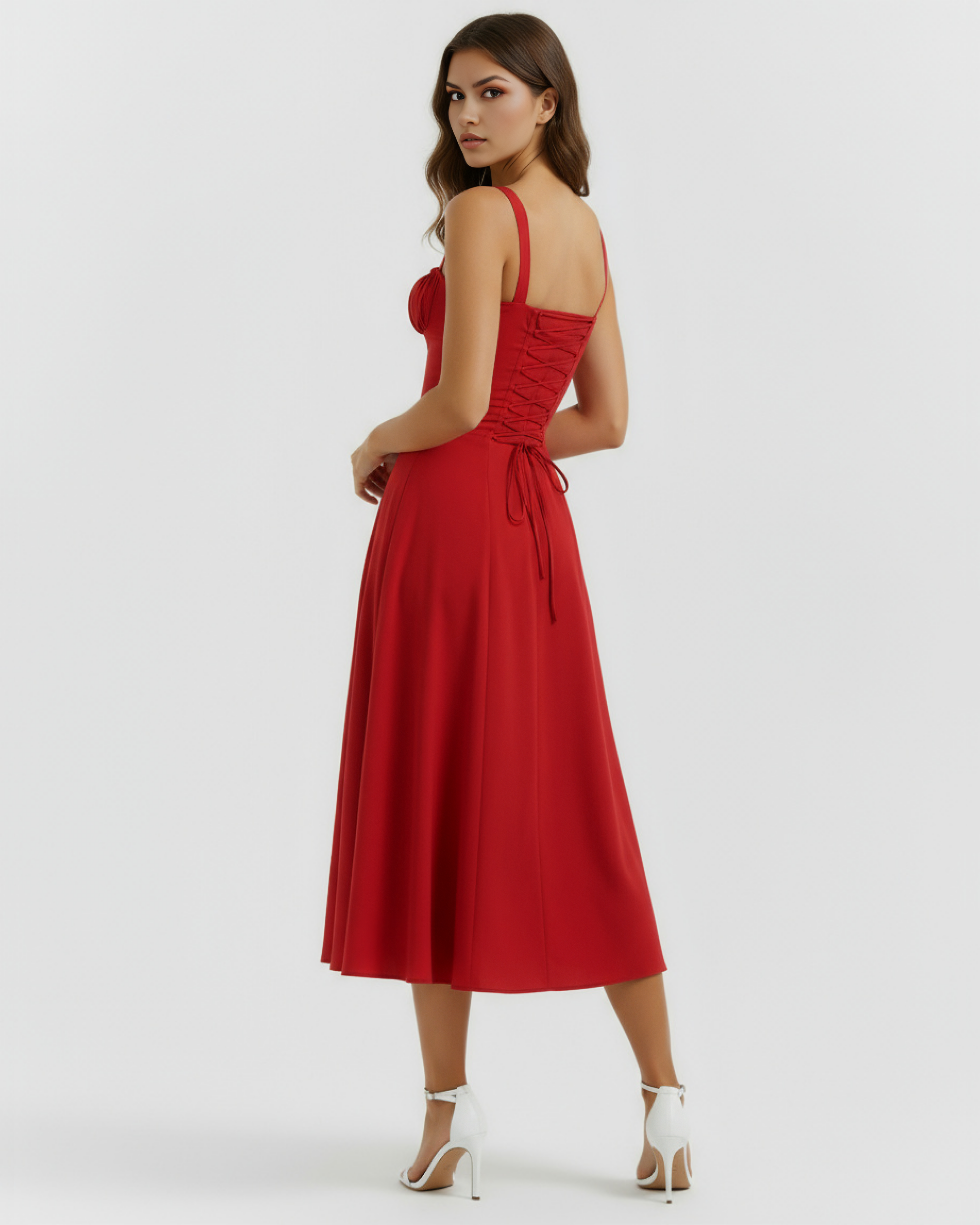 Aurora Corseted Lace Up Maxi Summer Dress - Buttercup