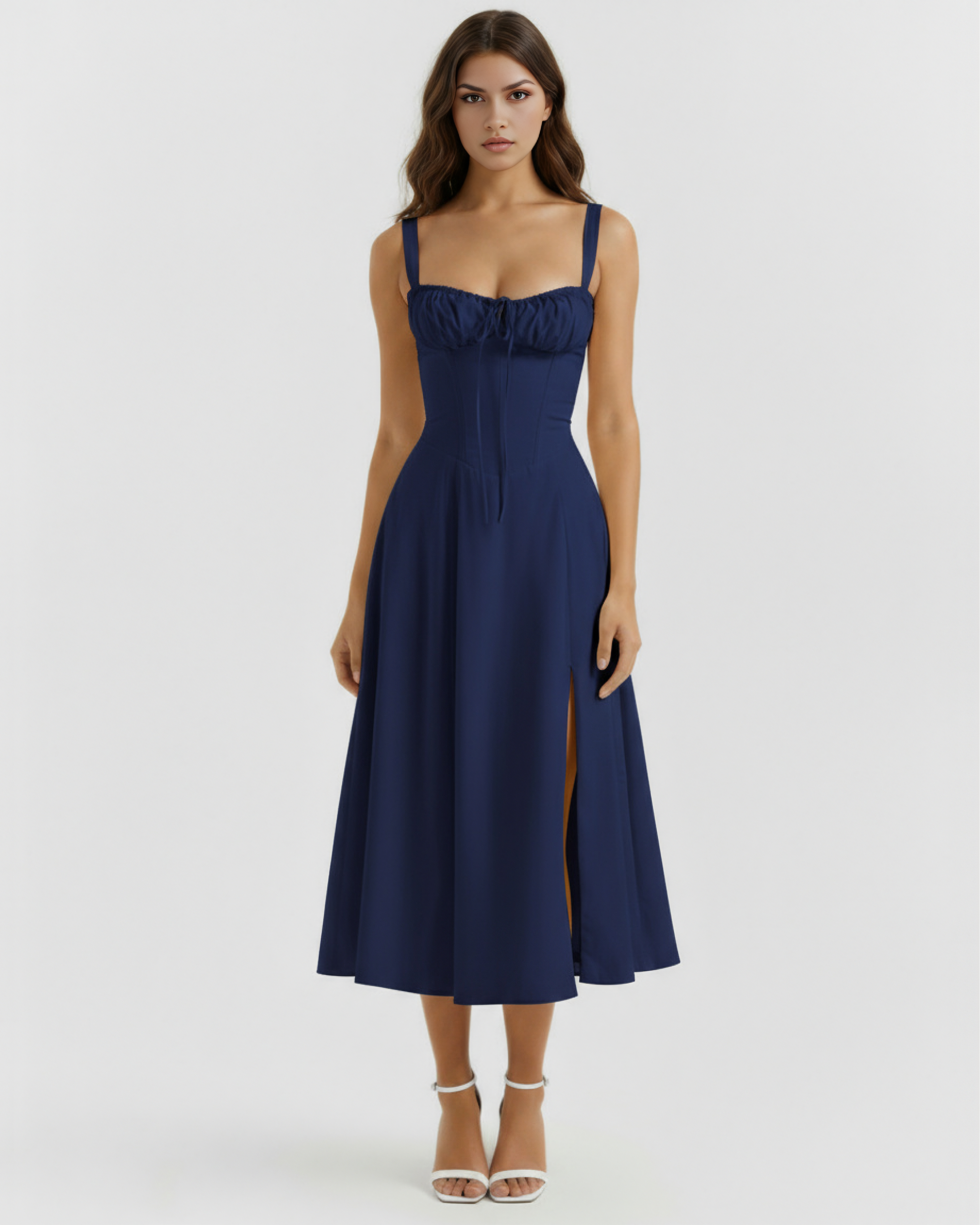 Aurora Corseted Floral Maxi Summer Dress - Buttercup