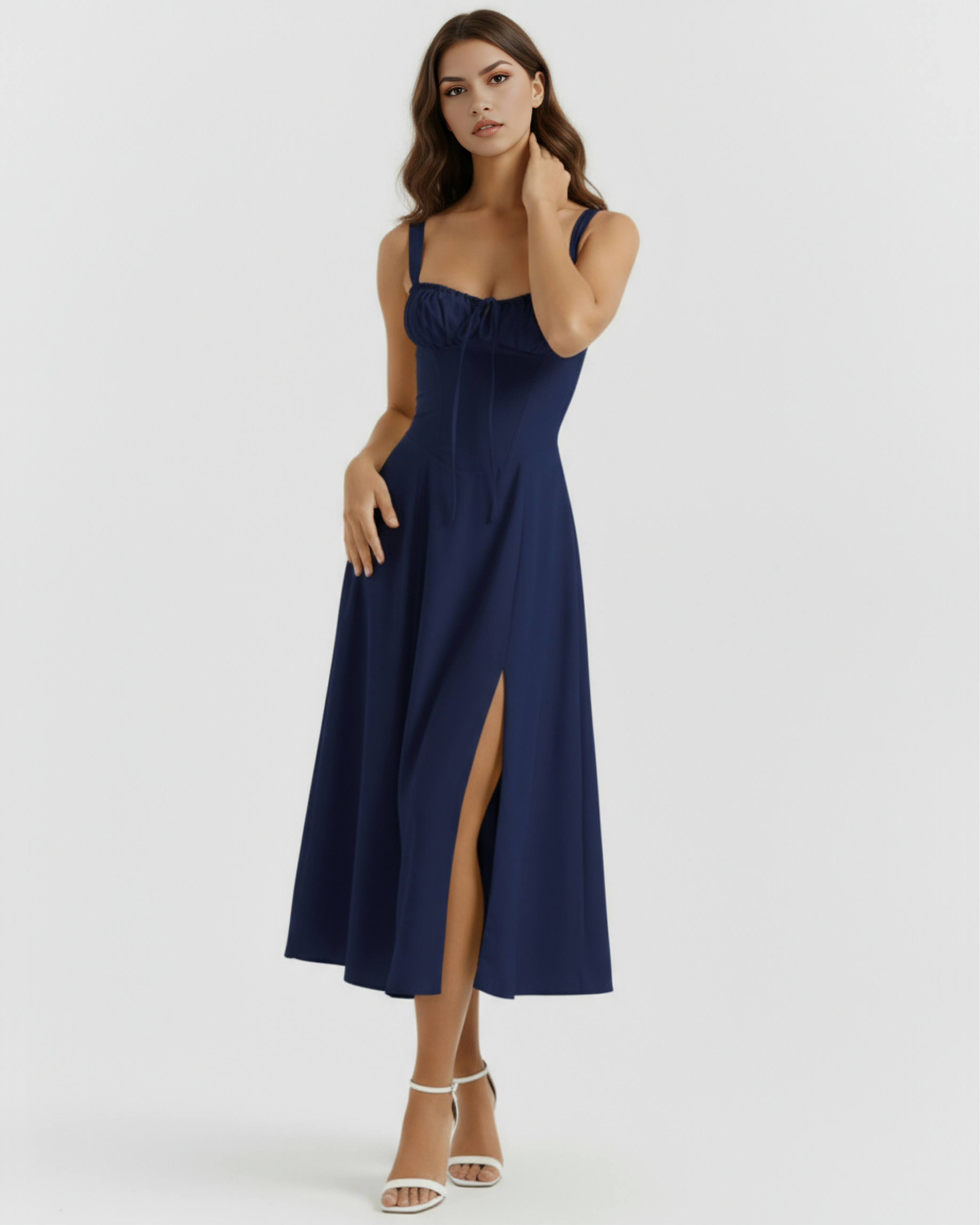Aurora Corseted Floral Maxi Summer Dress - Buttercup