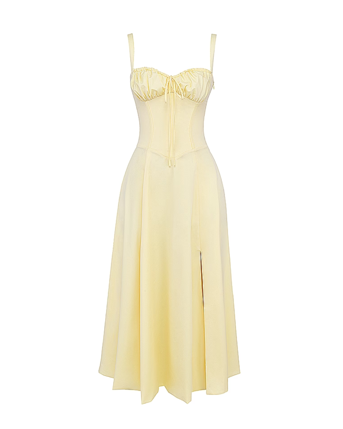 Aurora Corseted Fitted Maxi Summer Dress - Buttercup