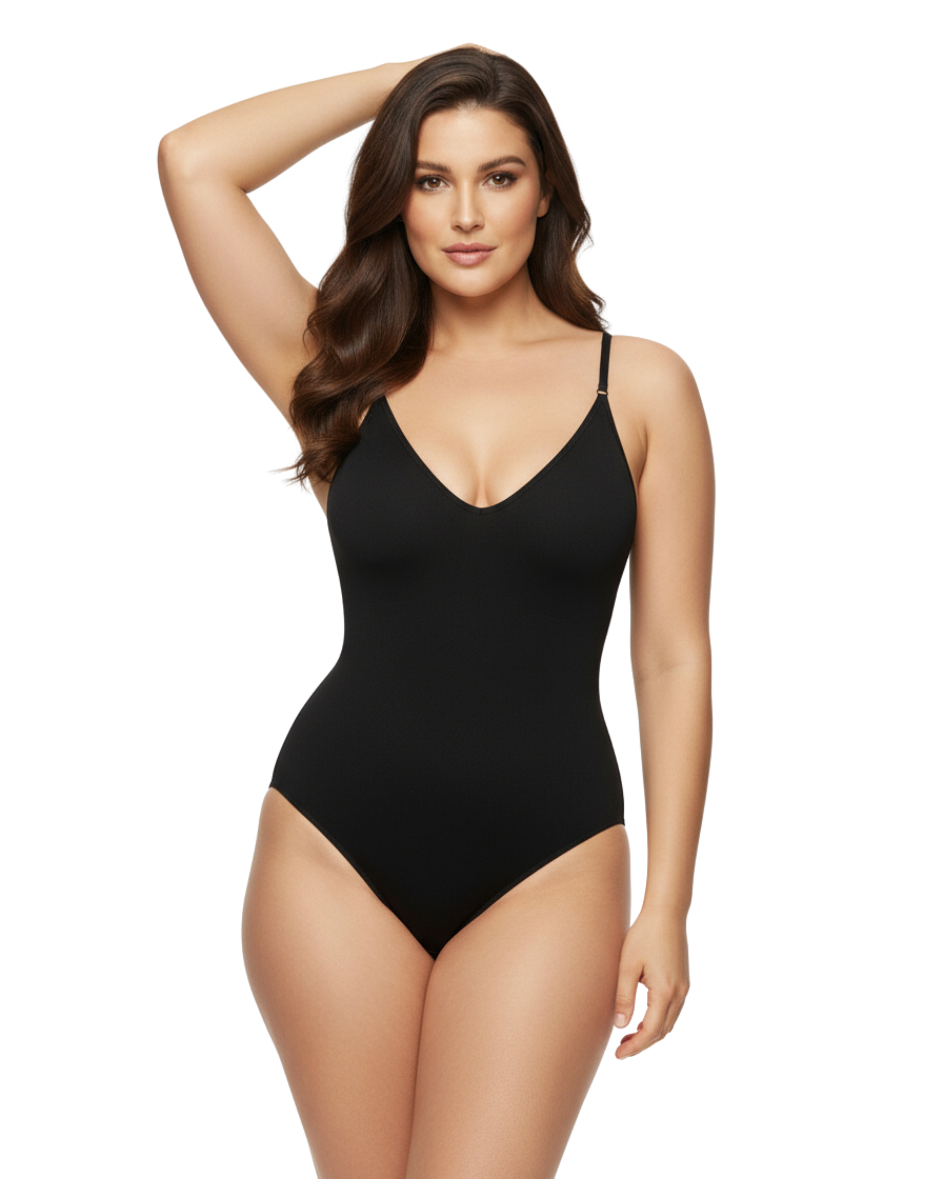 Snatched Seamless Fitted Midi Casual Bodysuit - Black