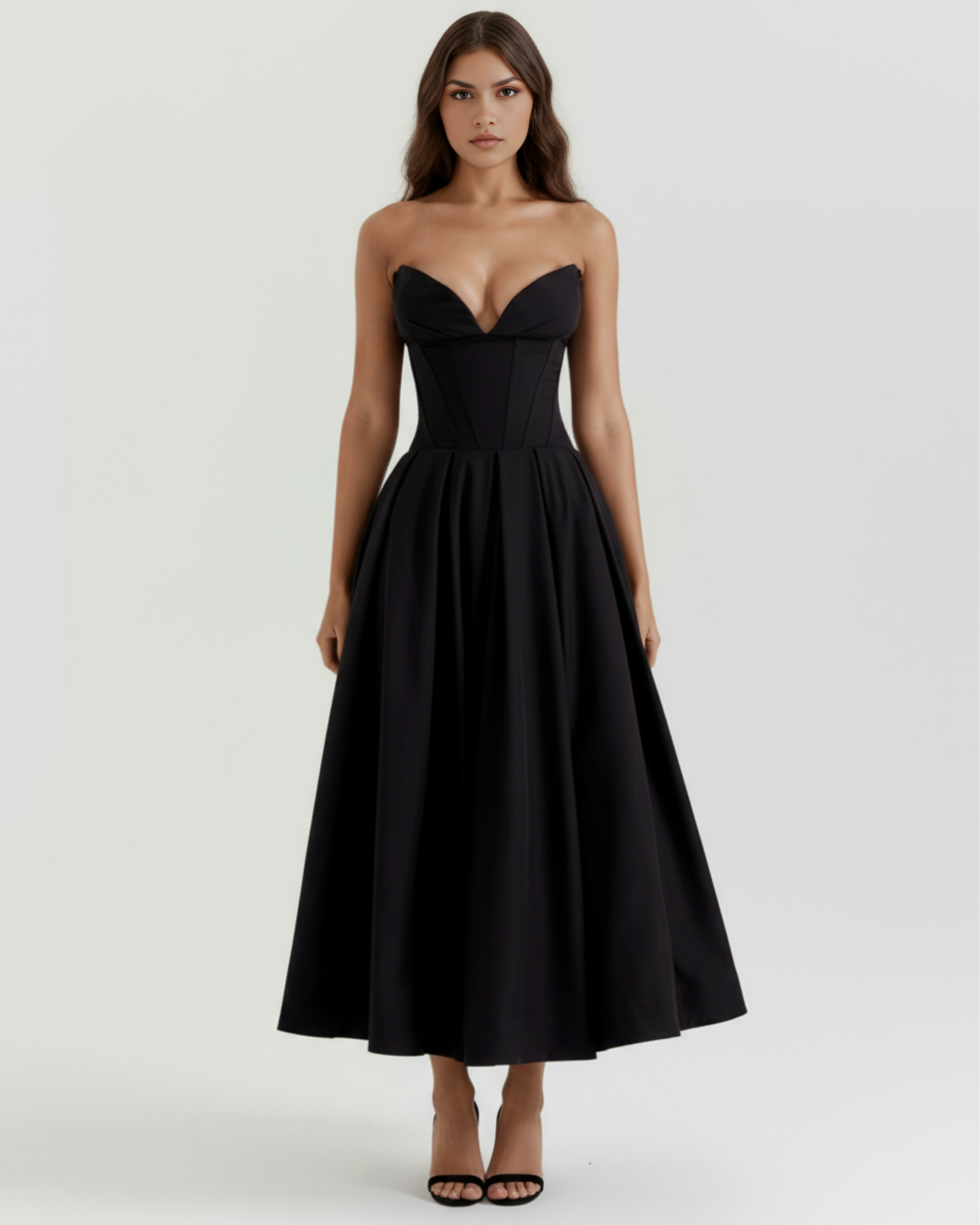 Amalfi Strapless Voluminous Maxi Wedding Guest Dress - Ivory