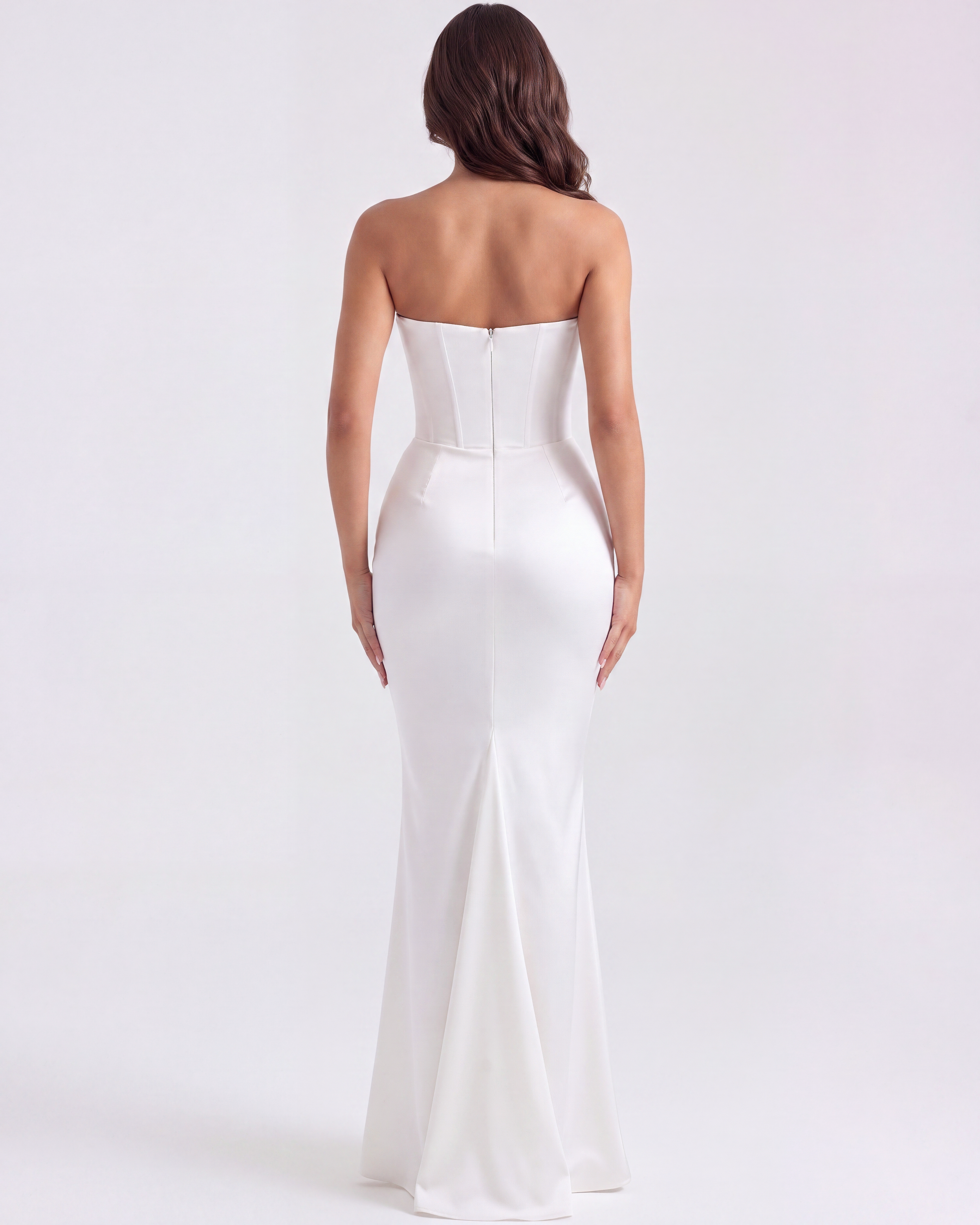 Rosalind Fitted Corset Maxi Wedding Guest Dress - White