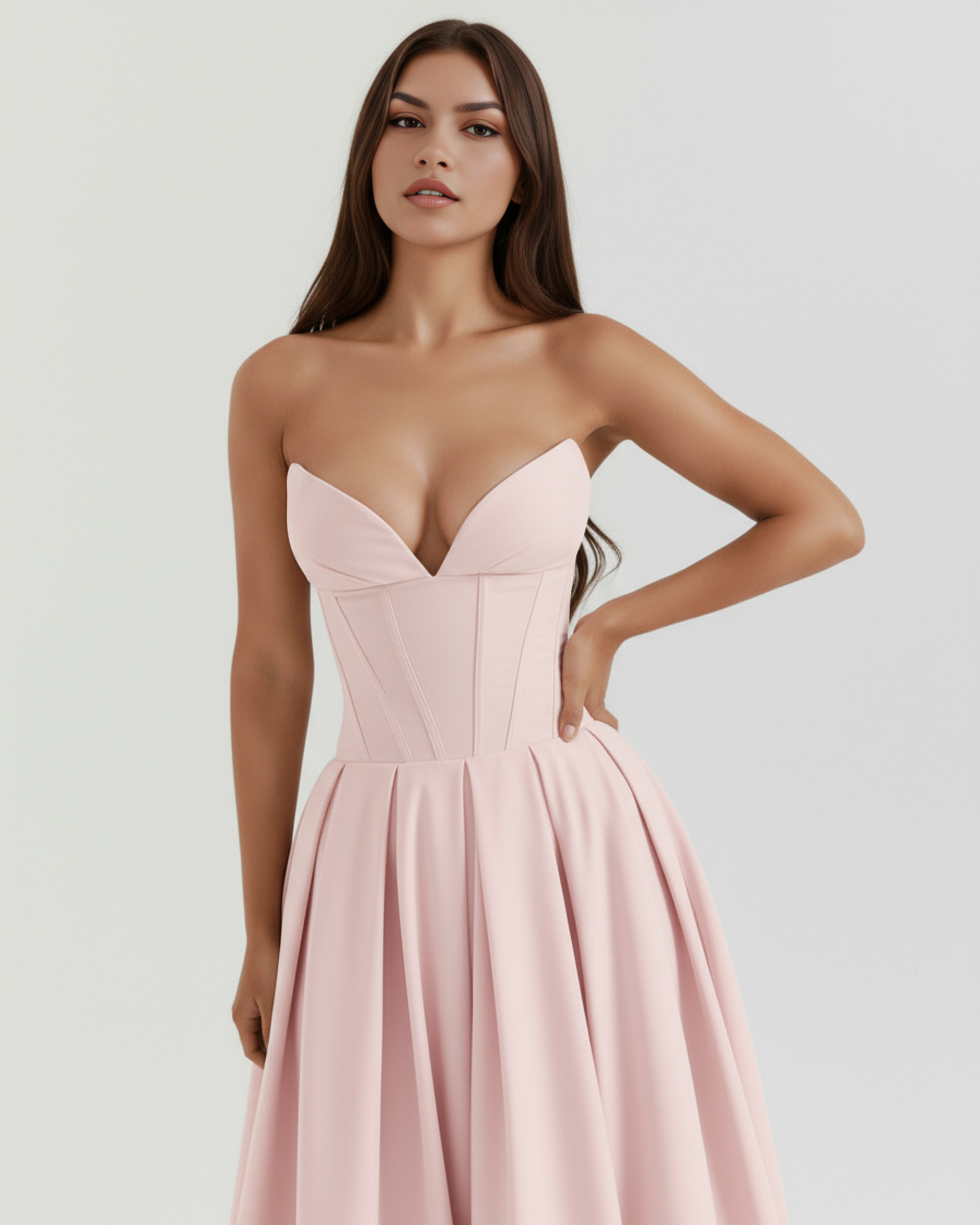 Amalfi Strapless Voluminous Maxi Wedding Guest Dress - White