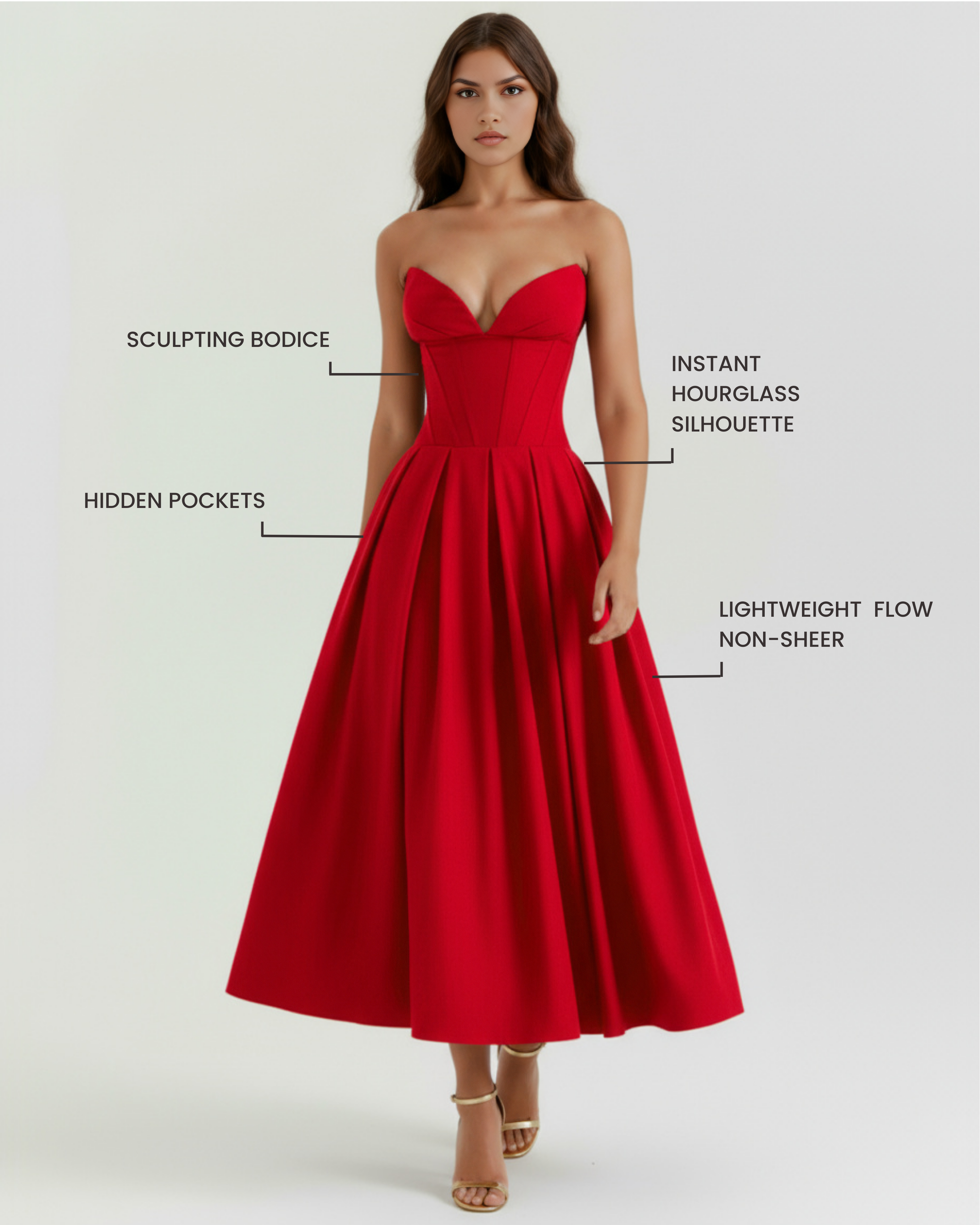 Amalfi Strapless Voluminous Maxi Wedding Guest Dress - White